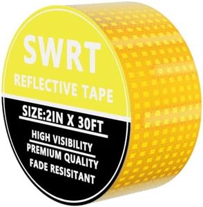 SWRT Reflective Tape 2 Inch x 30 Feet DOT-C2 Shining Star Fade Resistant Yellow Reflective Tape Outdoor Waterproof Strong Adhesive Safety Warning Tape Reflector Conspicuity Tape for Trailer Truck Bike