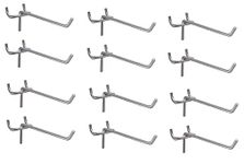 Q1 Beads 12 Pack 8" Heavy Duty Pegboard Hooks Kit Peg Hooks for 1� Spaced Pegboards, Utility Hooks for Wall Organizing in Home or Garage (Chrome, 8 inch, 12 Pcs)