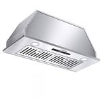 AMZCHEF Range Hood Insert 76.2 cm Installation Range Hoods 900CFM Stainless Steel Vent Hood for Kitchen 3 Speed Touch & Remote Control LED Lights Dishwasher Safe Filter