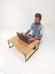 INVISIBLE BED Students Laptop Table XL-Extra Large Desk for Study, Drawing,Heavy Duty Activity Table for Sofa| Couch | Floor (67.6 x 55.8 x 30 cm,Dessert Walnut Finish | Made in India |Engineered Wood