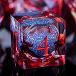 ARUOHHA Liquid Core DND Dice Set, Vampire Sharp Edged Dice for Dungeons and Dragons, Handmade RPG Resin Dice, Blood Red Polyhedral D&D Dice with Gift Box, Role Playing Dice Set D20 D12 D10 D8 D6 D4