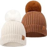 2-Pack Baby Hats, Baby Beanies for Girls, Boys - Toddler Hat, Newborn Beanie, Beanie Babies, Baby Girl Hats, Baby Boy Hats, Infant Hat, Kids Beanie, Toddler Boy Hat, Toddler Girl Hat (Rust)