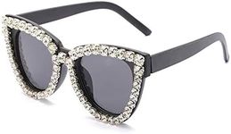 Women Shining Diamond Cat Eye Sungl