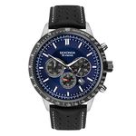 Sekonda Men's Chronograph Watch, Blue dial with Black Leather Strap 1971