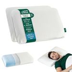 The White Willow Pillow for Neck Pain Relief-Pillow Set of 2-Memory Foam Pillow Cool Gel-Orthopedic Bed Pillow for Sleeping-Cervical Pillow for Neck & Shoulder Pain-Medium Firm -Standard Size-4" H