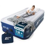 Active Era Premium Single Inflatable Mattress | Airbed for Home with Built-In Pump | 3 Min Self Inflating Blow Up Bed | Flocked Surface & Puncture Resistant Air Bed for Guests & Camping 188x99x36.5cm