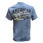 Vintage Goods Apparel Men's Retro Graphic T-Shirt, American Legend GT500 - Shelby Gifts for Vintage Muscle Car Lovers, Racing, Indigo Blue, Large