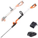 Yard Force 20V Cordless Pole Hedge Trimmer - extendable, with Adjustable Head, 41cm Cutting Length, Lithium-ion battery & charger LH C41A