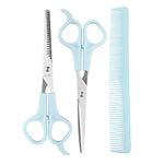 Yesmin Hair Scissors Set Barbers,Home Use or Pet Shearing Scissors to Use on Men, Women, Adult and Children-Blue