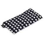 Yoga Studio Organic Eye Pillow - 23cm x 12/13cm, Organic Lavender & Linseed Scented Yoga Pillow for Tired Eyes, and Headaches - Elephant Navy Blue