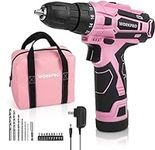 WORKPRO Pink Cordless Drill Driver 