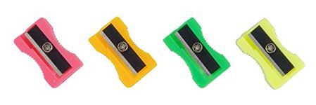 Qty 100 SMCO Plastic Pencil Sharpeners 4 Assorted Colours 25 of Each