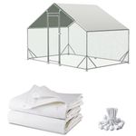 Chicken Coop Cover Waterproof and UV, 11.3 * 6.3 FT Chicken Run Cover for Winter with Ball Bungees Cords, Shade Cloth for Large Chicken Coop, Walk-in Chicken Run Pen, Chicken Coop Tarp (1 Pack)