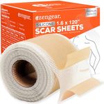 aZengear Silicone Scar Sheets Tape (1.6 x 120” / 3m Roll) for Surgical Scars, Keloid, C-Section, Tummy Tuck, Old New Scar Removal Treatment, Medical Grade Patches, HRIPT Tested