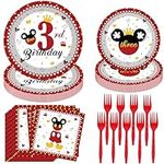 Mouse Birthday Party Supplies-96pcs
