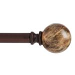 Kenney Marble Ball Window Curtain Rod, 36 to 66-Inch, Brown by Kenney