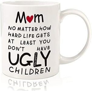 Christmas Mug Gifts for Mom from Daughter Son Husband,11OZ Funny Coffee Mug Mom Birthday Gifts for Women Her Secret Santa Gift Ideas Funny White Elephant Gifts Baskets Family Cadeau Noel Maman Femme