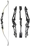 66" 68" 70" Archery Takedown Recurve Bow and Arrow Set Aluminum Bow Riser Hunting Shooting Target Practice Competition Longbow Right Hand Bow 12-40 Lbs (70" Black, 40 Lbs)