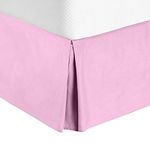 Rohi King Size Base Valance Sheet - Extra Deep 16” Skirt Valance Sheet - Easy Care Fitted Bed Sheets – (Fit Under Mattress,Pink)