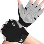 WESTWOOD FOX Gym Gloves Fitness Training Anti Slip Shock-Absorbing Weight Lifting Gloves Padded Grip Breathable Fingerless Workout Support for Men Women Cycling Exercise (M, Without Wristband)