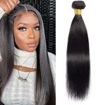 Huarisi Human Hair Bundles Straight,16 Inch Brazilian Straight Hair Weaves Extensions,10A Unprocessed Remy Hair 1 Bundle Natural Color Sew in Weaving