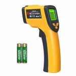 Infrared Laser Thermometer, Digital Infrared Laser Thermometer Gun with Adjustable Emissivity, IR Thermometer Temperature Gun for Cooking, Pizza Oven & Engine, -58℉～1022℉(-50℃～550℃)