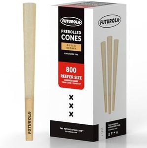 Futurola Unrefined Slender Paper Pre-rolled Cones (Dutch Brown, Pack of 800, 98mm Cone, 26mm Filter) - Handcrafted with Ultra Thin French Cones Rolling Paper - Futurola Tip