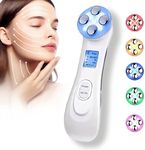 foreverlily Face Massager LED Light Therapy Beauty Device Ultrasonic 6 in 1 Facial Massager Electric EMS Microcurrent Face Lift Device for Skin Tightening Anti Aging