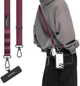 MAGEASY Universal Cell Phone Lanyard Crossbody - Anti-Theft Crossbody Phone Strap for iPhone 16 Pro Max & Most Smartphones, for Men & Women | 20mm (Burgundy)