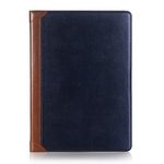 iPad Pro 1st 2nd (12.9'') Case, DMaos Vintage Book Synthetic Leather Stand Folio Smart Cover, Auto Sleep/Wake, Business Document Card Holder - Blue