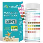 Aquarium Test Strips,8 in 1 Aquarium Ammonia Test Strips for Saltwater & Freshwater Aquariums & Fish Tanks,150 Aquarium Test Kit-Test pH, Alkalinity,Nitrate,Ammonia and More