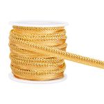 BENECREAT 10 Yard Metalic Gold Cord-edge Piping Trim 3/8 inch Inch Gold Flat Filigree Ribbon Braid for Dress Costume Sewing, Home Textile Decoration