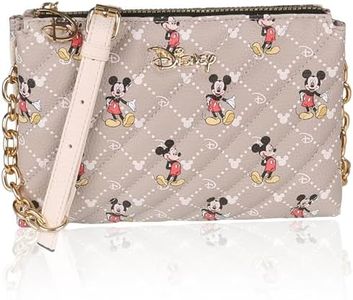 DISNEY Topolino Mickey Borsa beige, trapuntata, catena dorata 24x15 cm