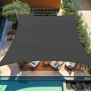 Shade&Beyond Custom 16'x20' Sun Shade Sail Canopy Rectangle Dark Grey, UV Block Curved Sunshade for Backyard Garden Deck Outdoor Facility and Activities(We Make Custom Size)