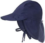 LACOFIA Baby Sun Protection Beach Hat Toddler Super Soft Adjustable Flap Cap Kids Summer Visor Cap Blue 2-5 Years