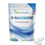 D-mannose Tablets 1000mg - Coated Tablet Easy to Swallow Longer Shelf Life 150 Pouch - Suitable for Vegetarians and Vegans, A Premium Mannose Supplement from Naturesupplies