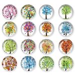 JJ PRIME - 16 Pcs Fridge Magnets | Round Fridge Magnet | Mini Fridge Accessories | Craft Magnets | Small Magnets for Whiteboard, Office. Kitchen and School (Tree of Life)