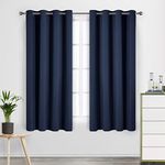 CUCRAF Blackout Curtains for Bedroom -Thermal Insulated Light Blocking Drapes for Living Room (52 inch x 63 inch, 2 Panels, Navy Blue)