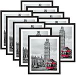 Giftgarden 8x10 Picture Frame with Mat Set of 10, 9x11 Frames Matted to 8” by 10” Photo or 9” x 11” Print without Mat, Multi Gallery Frames for Wall or Tabletop Display