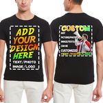 huale POD Custom Your Own Shirts with Photo Text & Logo - Personalized Tee Shirt for Men Women & Kids - Custom Personalized T Shirt Black