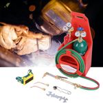 Portable Oxy Acetylene Torch Kit,Professional Oxygen and Acetylene Tanks,Long Pipe Brass Nozzle Welding Brazing Cutting Torch Kit with Gauge,Oxyacetylene Welding and Cutting Torch Kit