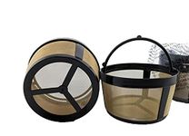 NRP 2-Pack Basket Screen Bottom Gold-Tone Permanent Coffee Filter Universal for 4-5 Cup Drip Coffeemakers