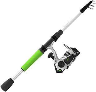 Zebco Roam Spinning Reel and Telescopic Fishing Rod Combo, Extendable 19-Inch to 6-Foot Telescopic Fishing Pole with ComfortGrip Rod Handle, Instant Anti-Reverse Fishing Reel, Green