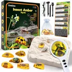 GobiDex Amber Dig Kit-Artificial Insect Resin, Excavate 6 Insects Specimens, STEM Geographic Educational Bugs Toys, Excavation Toys for Fun Bugs Party Favors, Science Kits for Kids Age 6-8 8-12