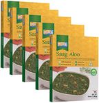 Ashoka Meals 1932, Vegan Spinach & Potato, All-Natural, Heat & Serve Microwaveable Indian Food, Saag Aloo, Kosher Certified, Great for Outdoors, Gluten-Free & with No Preservatives, Pack of 10