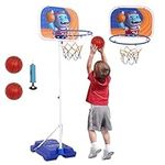 Eapura Mini Basketball Hoop Adjustable Basketball Hoop Portable Kids Basket Ball Outdoor Kids Toys for Backyard Adjustable Height37.8-67IN with 2 Balls Indoor&Outdoor Basketball Hoop for Toddlers 3-8