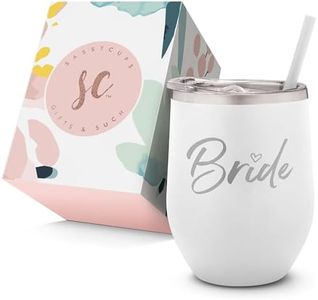 Stainless Steel Bride Engraved Tumbler Cup with Lid and Straw for Bride to Be - Gift for the Bride - Bridal Shower - Wedding - Engagement Party - Bachelorette Travel Tumbler - Travel Mug for Bride