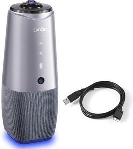 COOLPO Video Conference Camera - 4K Camera with Microphone, 360° View Conference Camera, AI-Sensor Facecapture Camera with 4 Microphone, All-in-One Conference Webcam for Zoom Skype Hangout Meeting