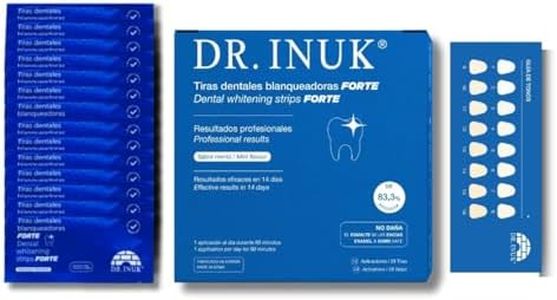 Strisce sbiancanti professionali Forte - 28 strisce senza perossido o acidi per 14 sessioni di sbiancamento dentale - Made in Spagna, formula efficace 83,3% PAP - Include guida ai toni