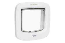 PetSafe Manual-Locking Cat Flap with Easy Install, White, 4 Way Manual Lock, Exclusive Entry, For Cats Up To 7 kg, Energy Efficient